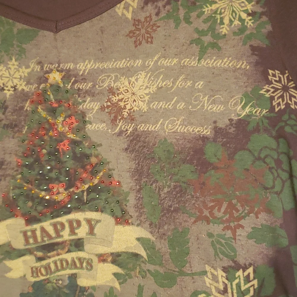 Suzee NEW Womens PL Jewel Shirt Tee Top Cotton Sweater Holidays Long Sleeve HP🎉 - Picture 7 of 13